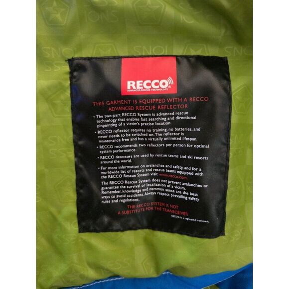 Sessions Terrain Striped Jacket Green & Blue Hooded Waterproof skiing snowboard - Picture 16 of 16